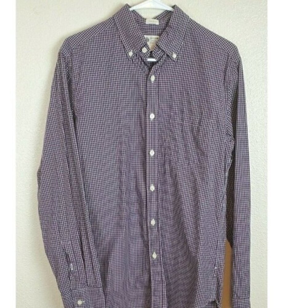 J CREW Washed Casual Tailored Fit Red Blue Plaid Button-Down Shirt Men's size S